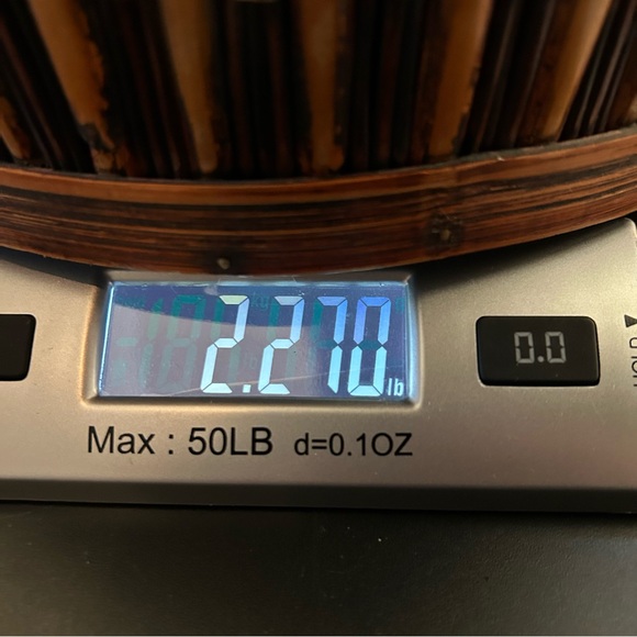 Vintage‎ Bamboo Woven Round Basket with Diamond-Weave Attached Lid Black Lining - Picture 16 of 16